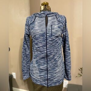 Soho Sport Blue Athletic Jacket Full Zip Fleece Hooded Lightweight Activewear M